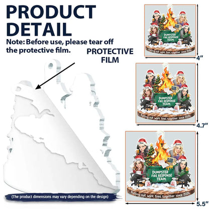 Christmas Gift For Coworkers - Personalized Dumpster Fire Response Team Acrylic Ornament