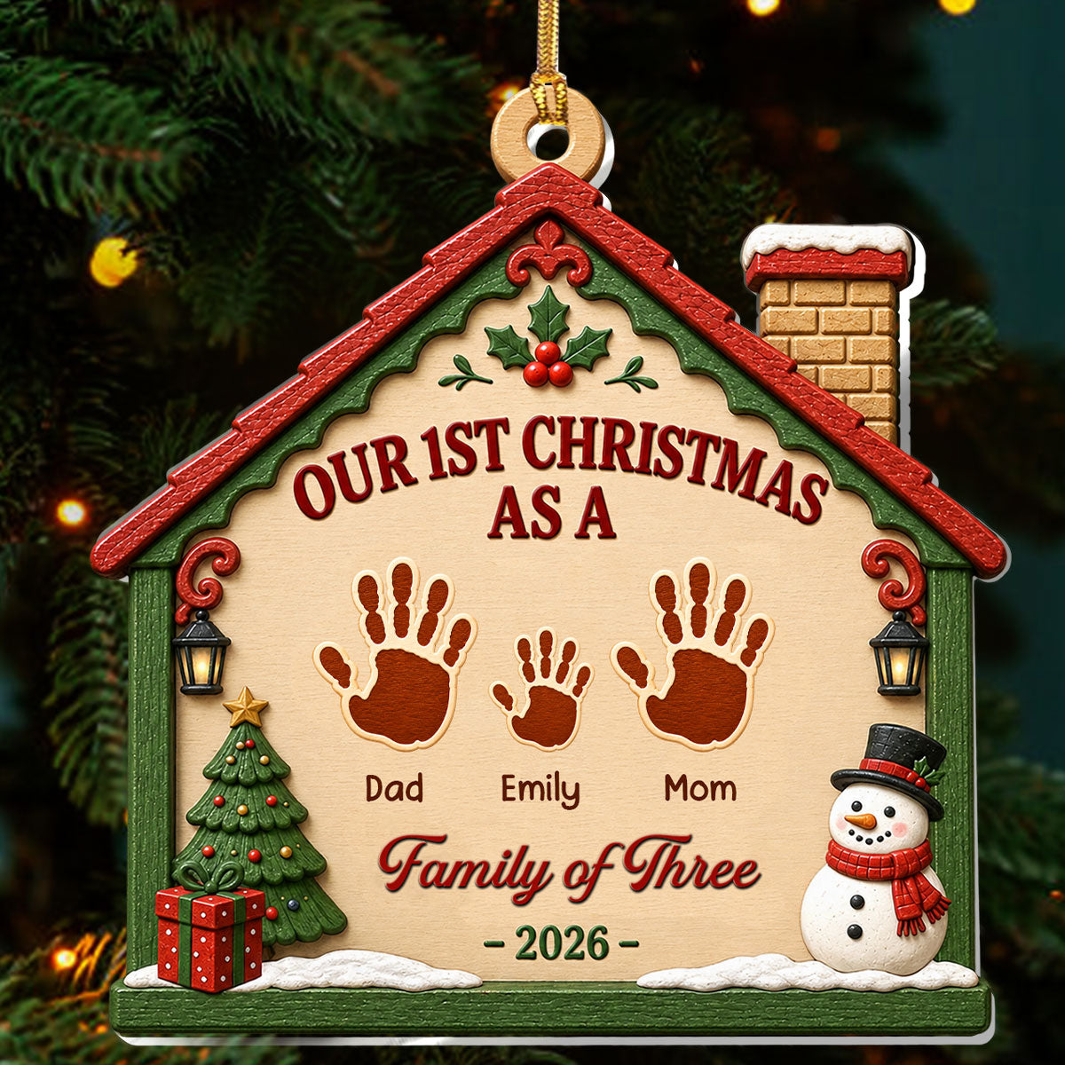First Christmas Together - Personalized 2-Layered Wooden Ornament
