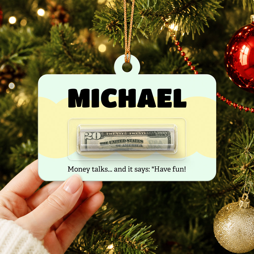 Custom Name Christmas Gift for Family & Friends Money Holder Ornament LM32 670381