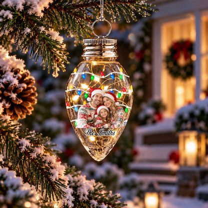 Custom Photo Christmas Together Family Chili Bulb LED Light HO82 904086