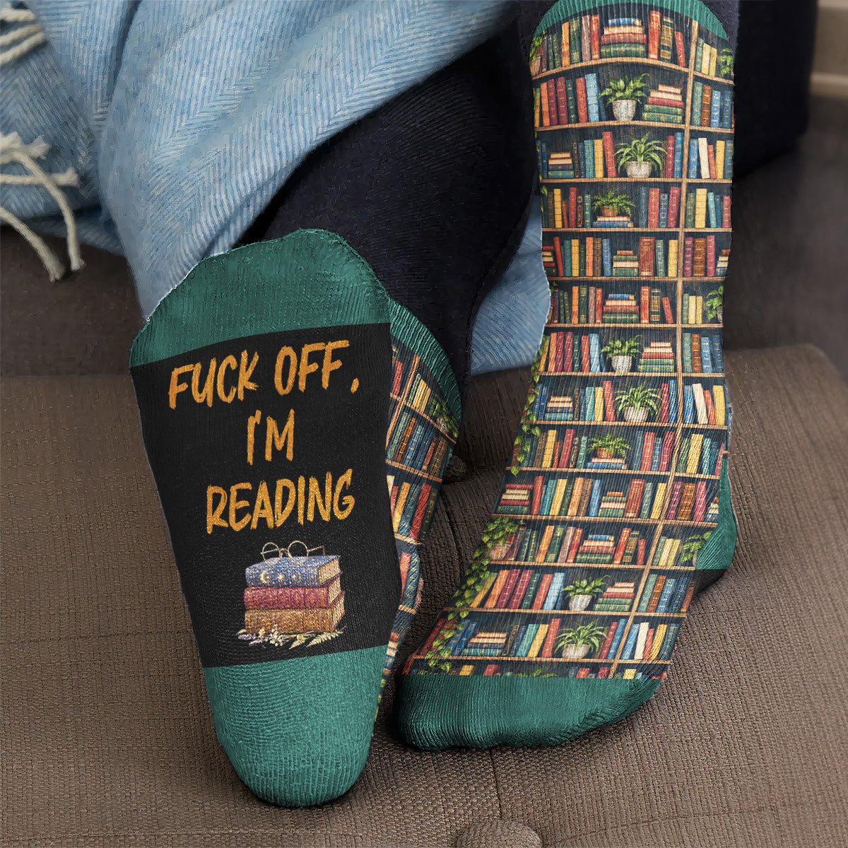 F Off, I’m Reading - Funny Sock For Book Blub, Reading Lovers - Personalized Socks
