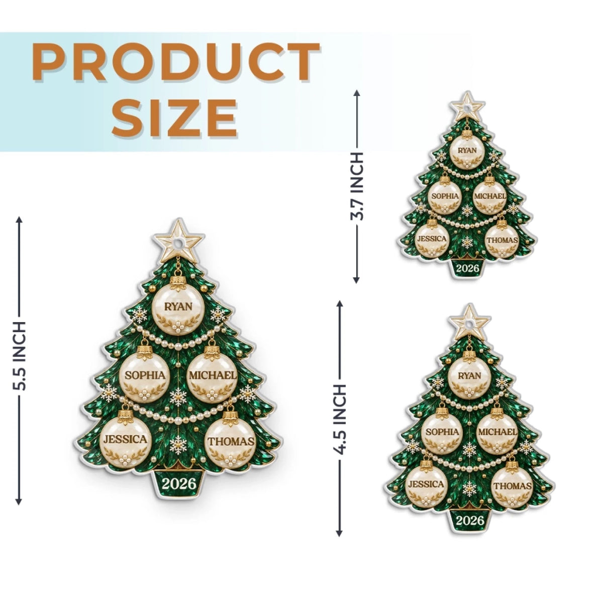 Custom Name Christmas Family Gifts - Personalized Acrylic Ornament