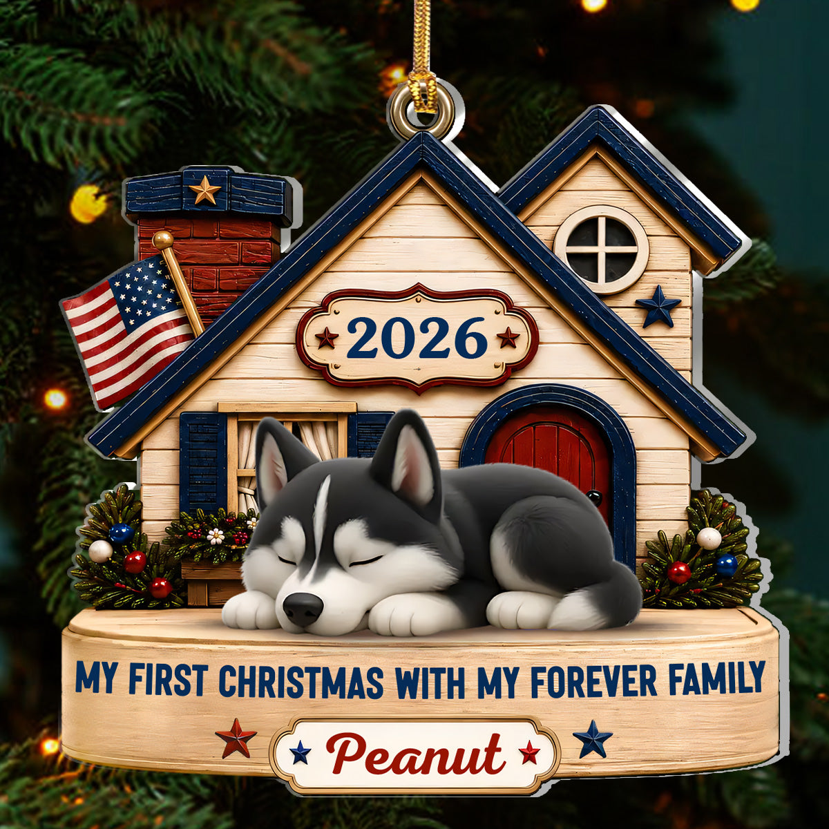 My First Christmas In My Forever Home - Personalized 1-Layer Acrylic Ornament