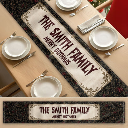 Merry Gothmas Family - Personalized Table Runner