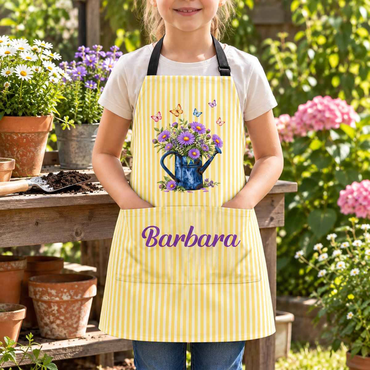 Custom Name Birthflower Gift For Gardener Gardening Lovers Personalized Apron Maxdfvq33