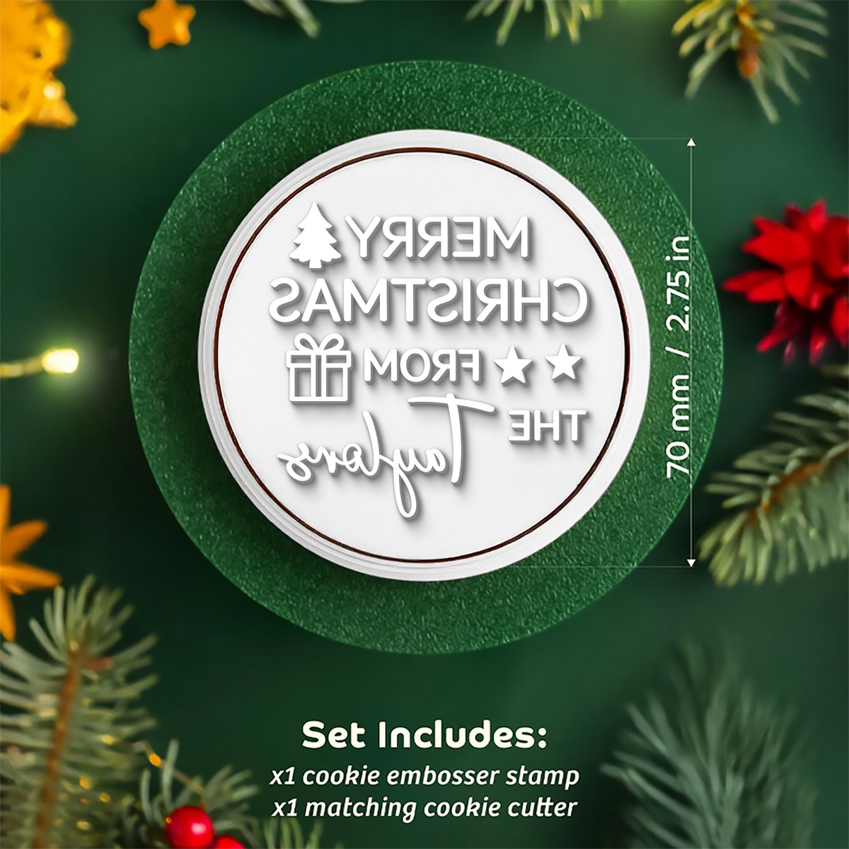 Personalized Name Merry Christmas From Cookie Stamp, Holiday Baker Gift HO82 904110