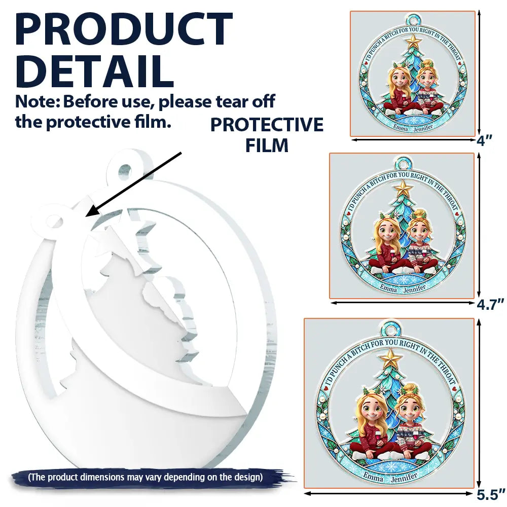 Christmas Bestie Keepsake - Personalized Family We Choose Acrylic Ornament