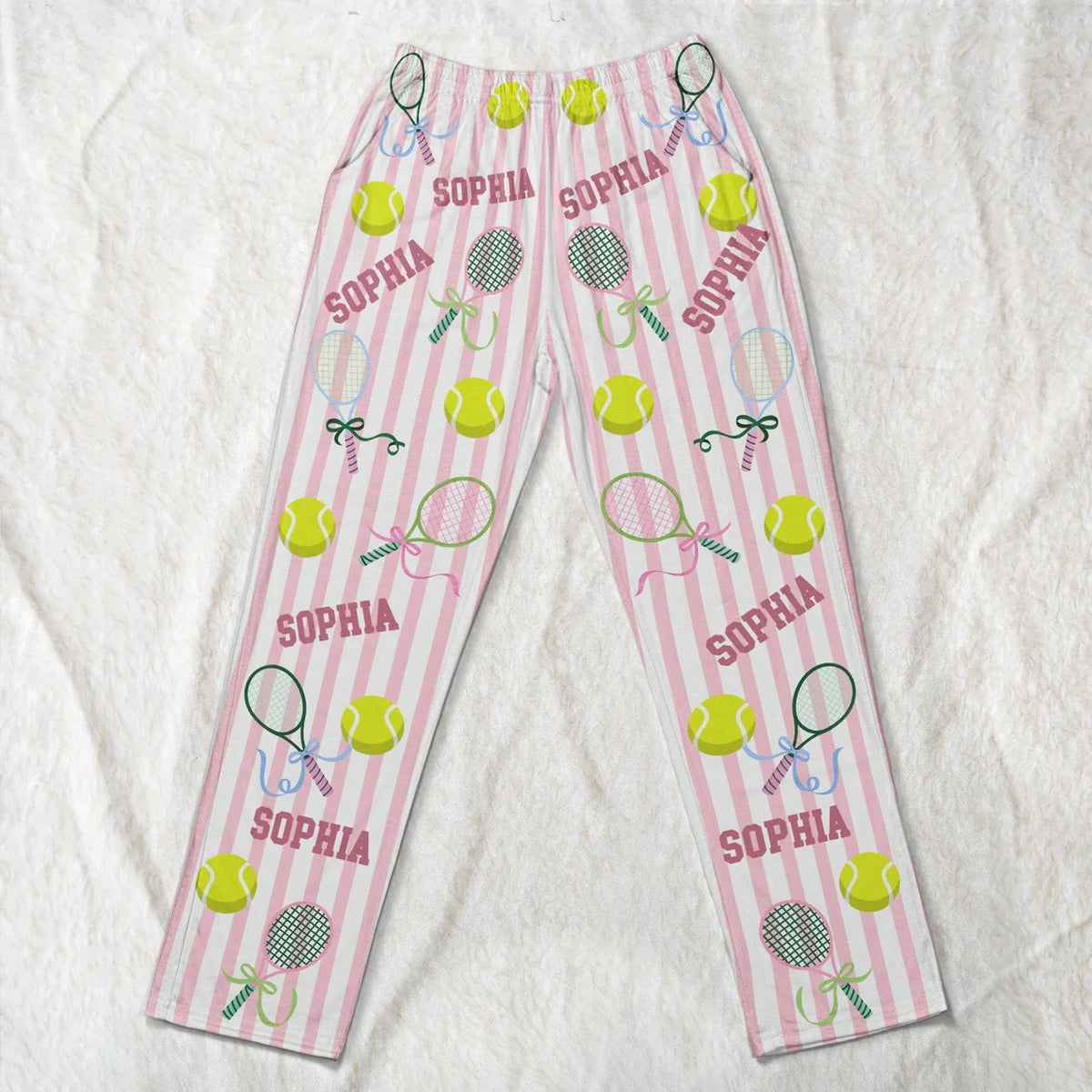 Personalized Tennis Name Lounge Pants – Custom Tennis Pajama Pants For Girls, Women & Tennis Players