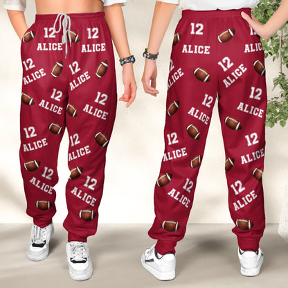 American Football Custom Name, Number - Personalized Sweatpants, Custom Pajama Pants, Jogger Sweatpants