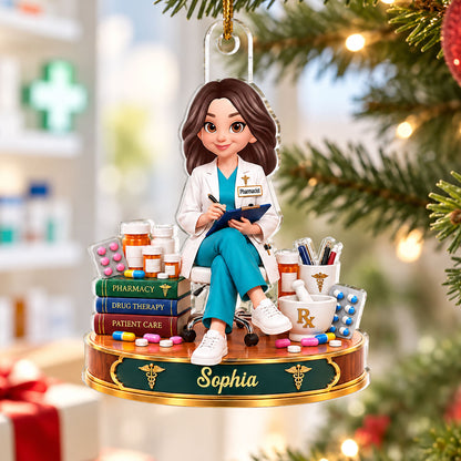 Proud Pharmacist - Personalized Acrylic Ornament - Christmas Gift For Pharmacist