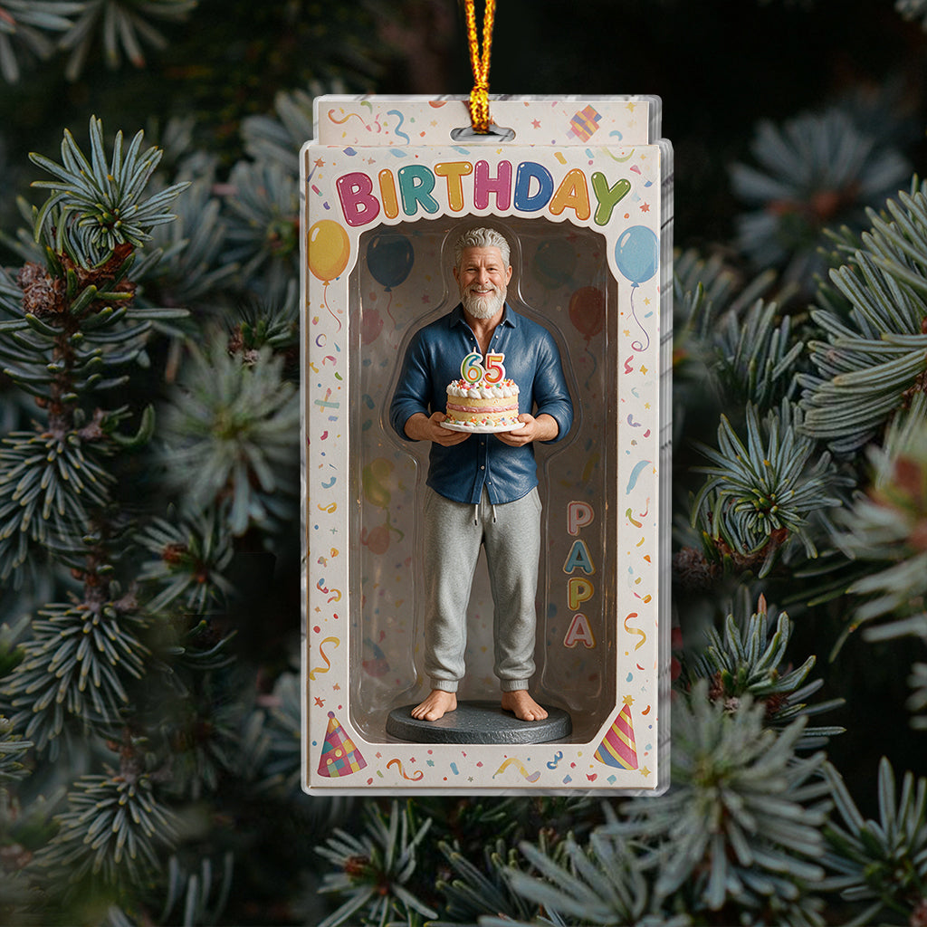 Personalized 70th Birthday Older Black Man Ornament, Gift for Dad Grandpa Husband