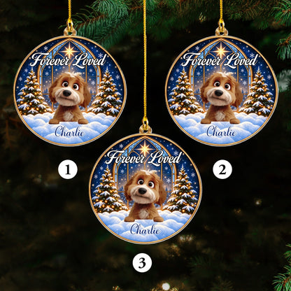 Custom Christmas Memorial Sympathy Gifts For Dogs, Cats • Angel Paws - Personalized Acrylic Ornament