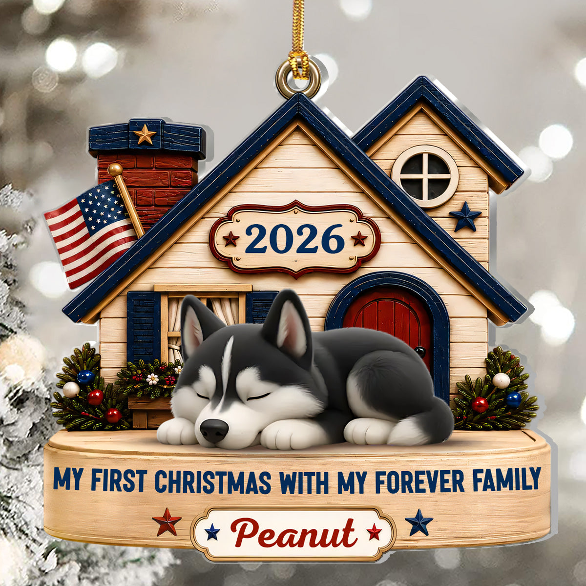 My First Christmas In My Forever Home - Personalized 1-Layer Acrylic Ornament