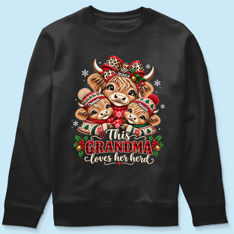 This Grandma Loves Her Herd - Personalized Shirt - Thoughtful Christmas Gift for Grandma