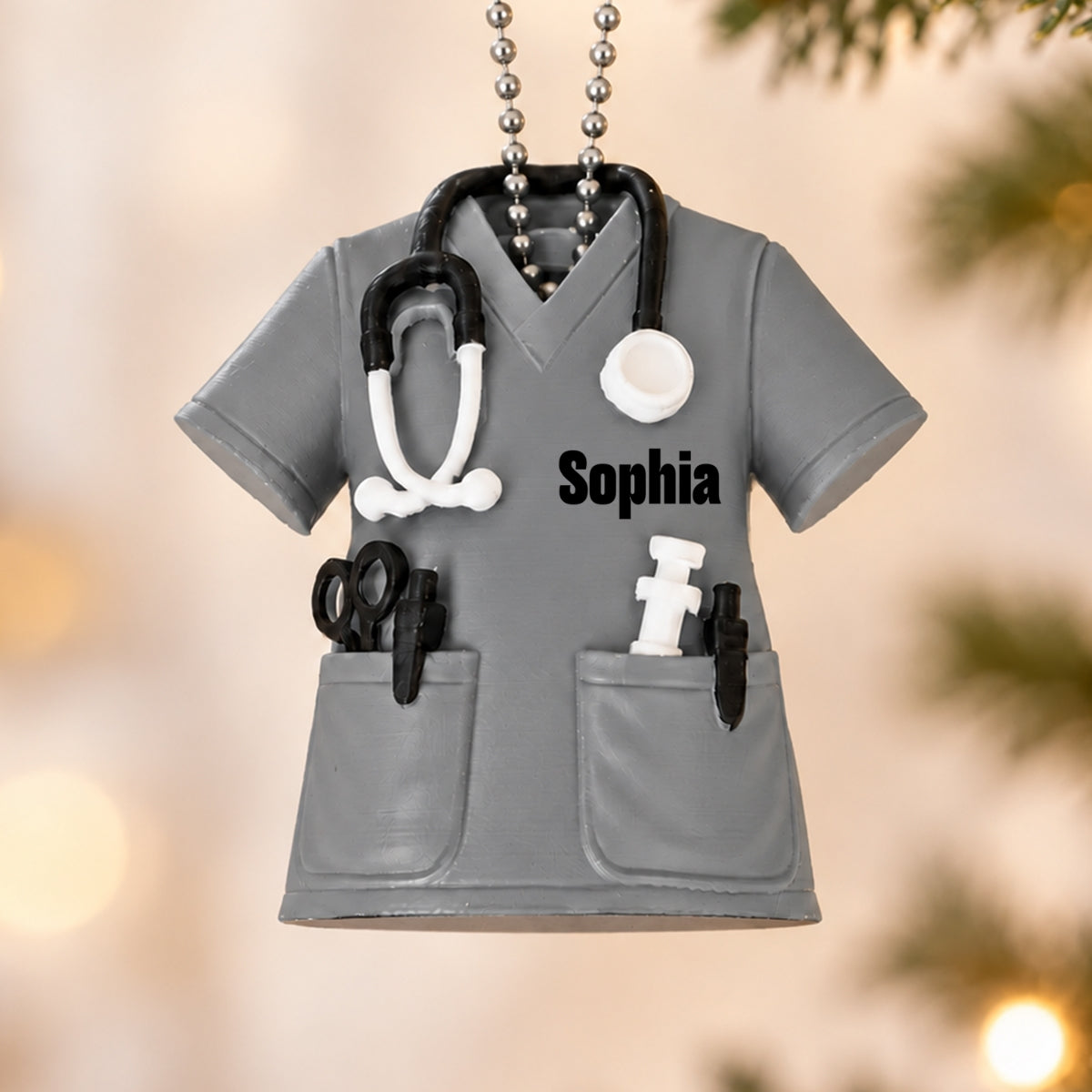 3D Printed Nurse Scrub Custom Name - Personalized 3D Printed Ornament - Christmas Gift For Nurse, RN