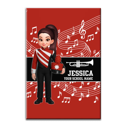 Custom Music Marching Band, Orchestra, Personalized Name, Color, School, Instrument, Trumpet, Clarinet, Tuba, Violine - Personalized Canvas - Christmas Gift For Son, Grandson, Daughter, Granddaughter
