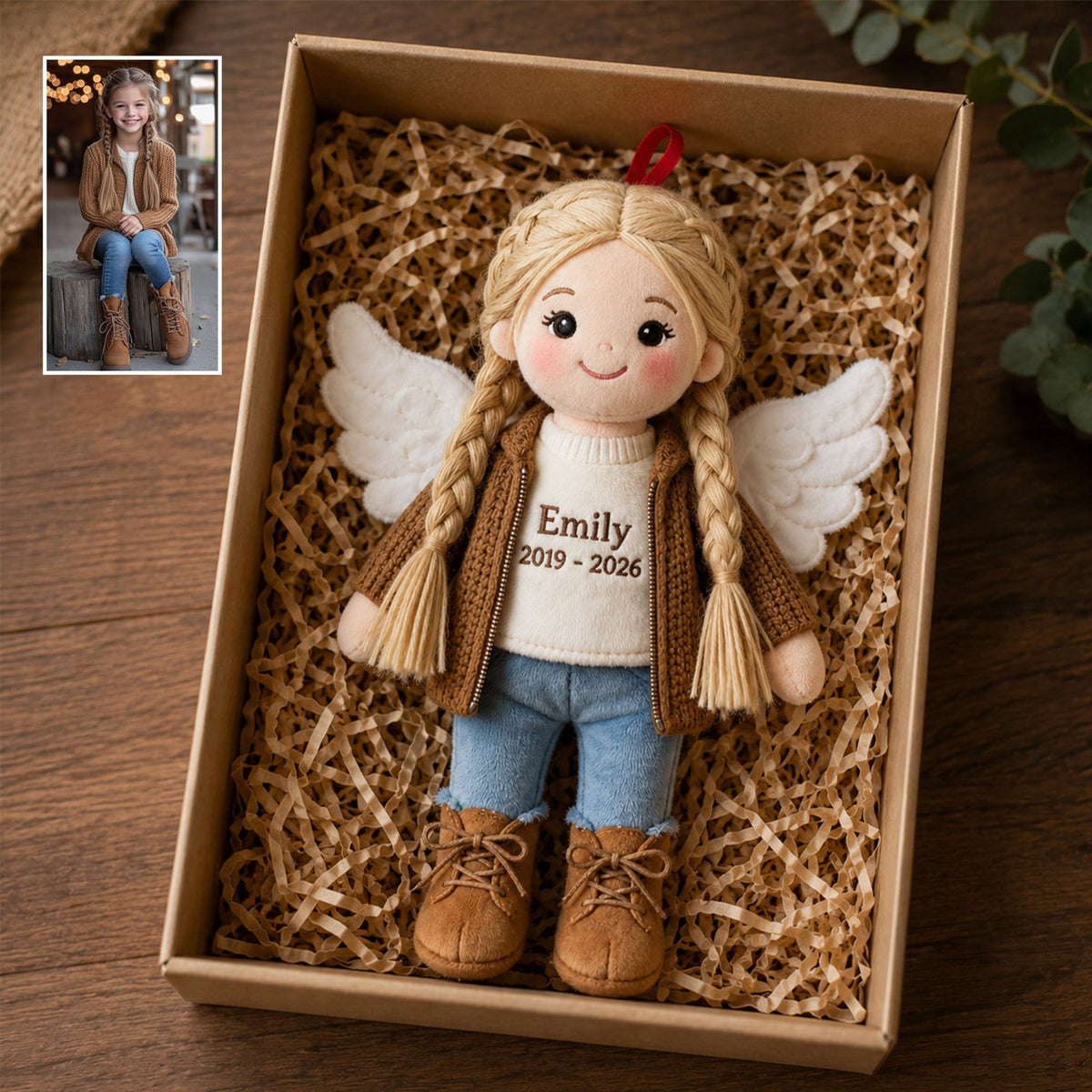 I'm Always With You Personalized Latina Mom Memorial Angel Plush Ornament, Sympathy Remembrance Christmas Keepsake Gift
