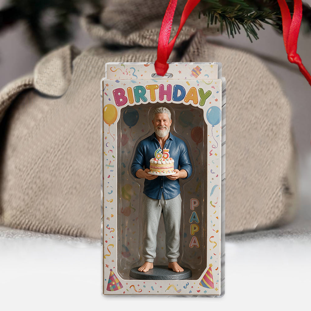 Personalized 70th Birthday Older Black Man Ornament, Gift for Dad Grandpa Husband