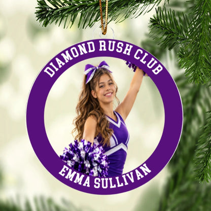 Custom Photo Cheerleading - Personalized Acrylic Ornament - Cheerleading Keepsake, Christmas Gift for Daughter, Son, Grandkids