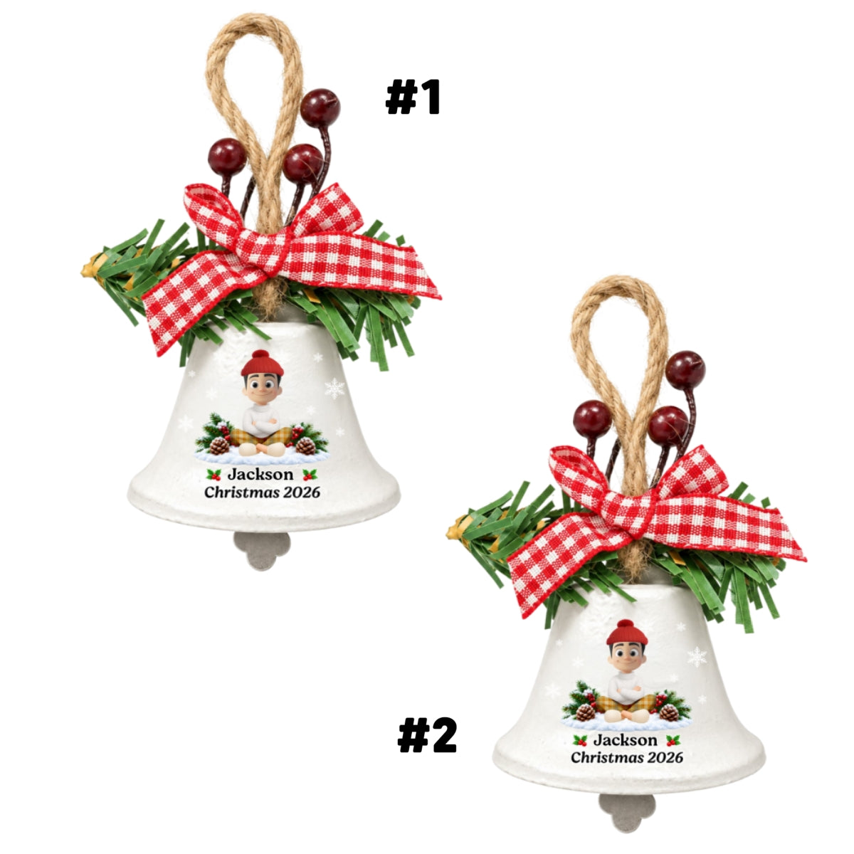 Grandma Christmas Treasures - Personalized Metal Bell Ornament