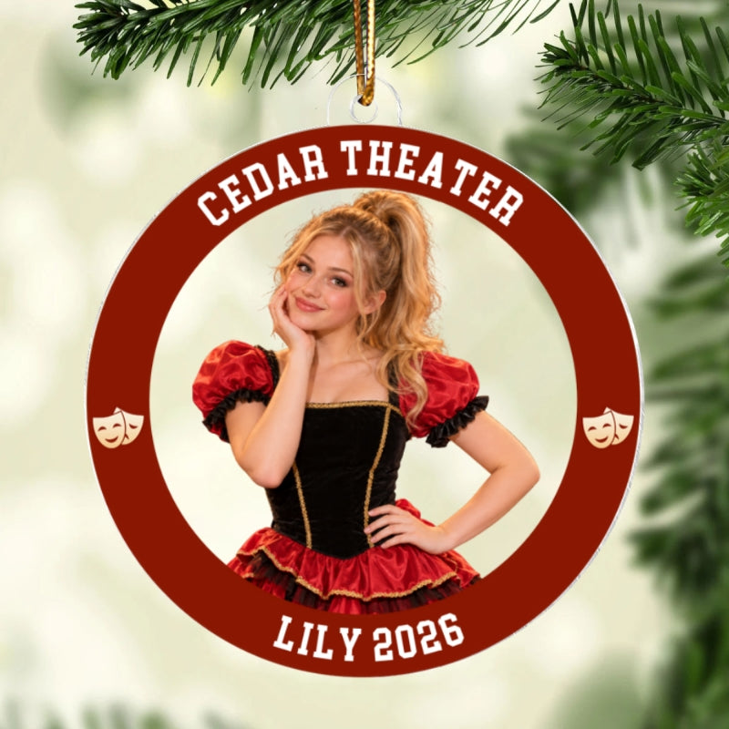 Custom Photo Theater - Personalized Acrylic Ornament - Theater Keepsake, Christmas Gift for Daughter, Son, Grandkids