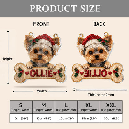 Personalized Christmas Fawn Pug Puppy Diamond Painting Ornament Kit