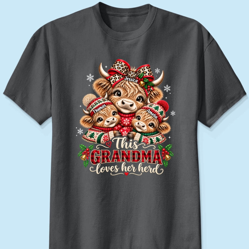 This Grandma Loves Her Herd - Personalized Shirt - Thoughtful Christmas Gift for Grandma