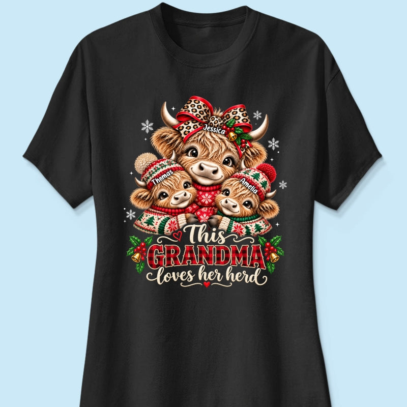This Grandma Loves Her Herd - Personalized Shirt - Thoughtful Christmas Gift for Grandma