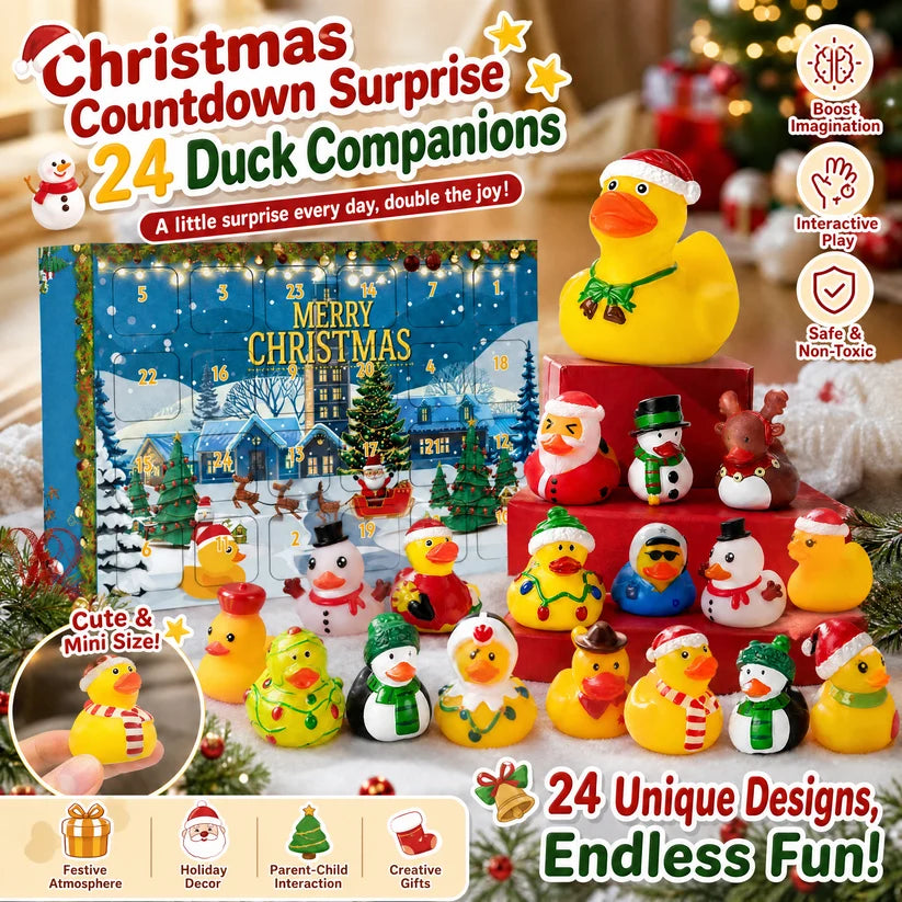 24 Pcs Countdown Christmas Rubber Ducks Advent Calendar
