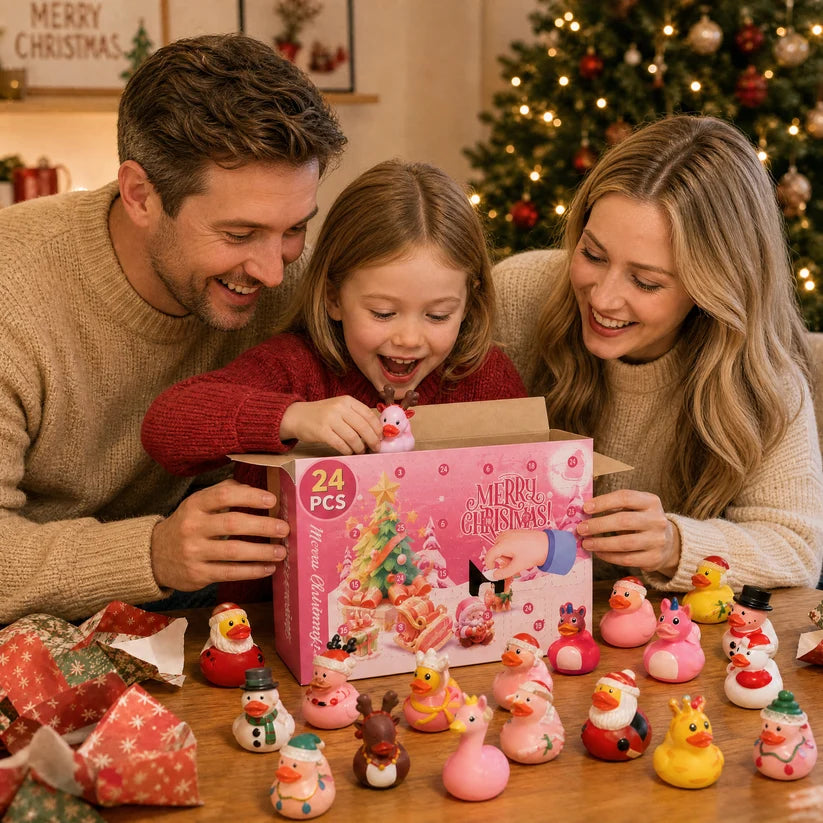 24 Pcs Countdown Christmas Rubber Ducks Advent Calendar