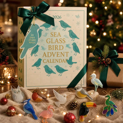 Sea Glass Bird Acrylic Advent Calendar 2026 – 24 Colorful Bird Acrylic Ornaments