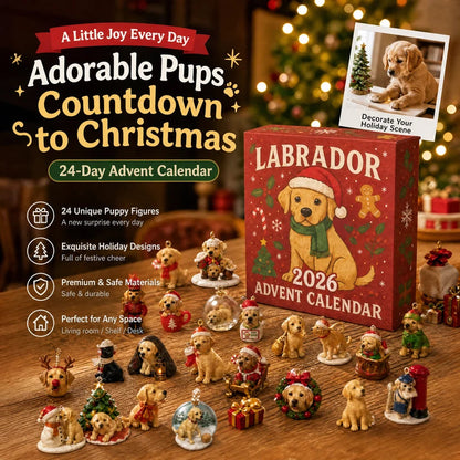 Labrador Christmas Acrylic Advent Calendar 2026 – 24 Cute Labrador Puppy Acrylic Ornaments