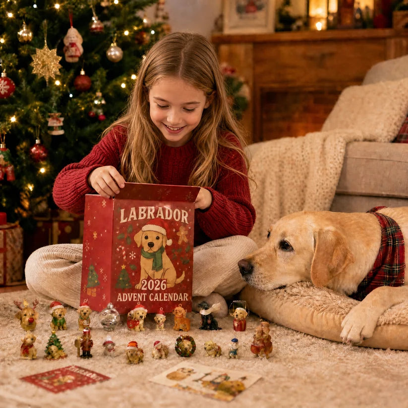 Labrador Christmas Acrylic Advent Calendar 2026 – 24 Cute Labrador Puppy Acrylic Ornaments