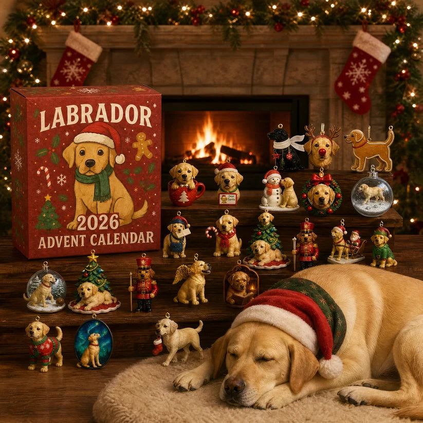 Labrador Christmas Acrylic Advent Calendar 2026 – 24 Cute Labrador Puppy Acrylic Ornaments