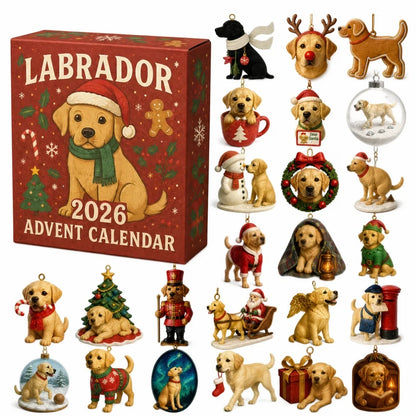 Labrador Christmas Acrylic Advent Calendar 2026 – 24 Cute Labrador Puppy Acrylic Ornaments