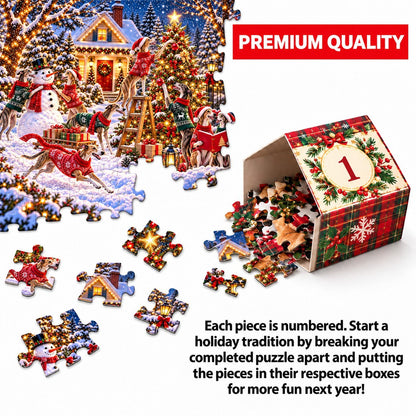 Personalized Greyhound Christmas Puzzle Advent Calendar 2026 – 1000 Piece Jigsaw Puzzle