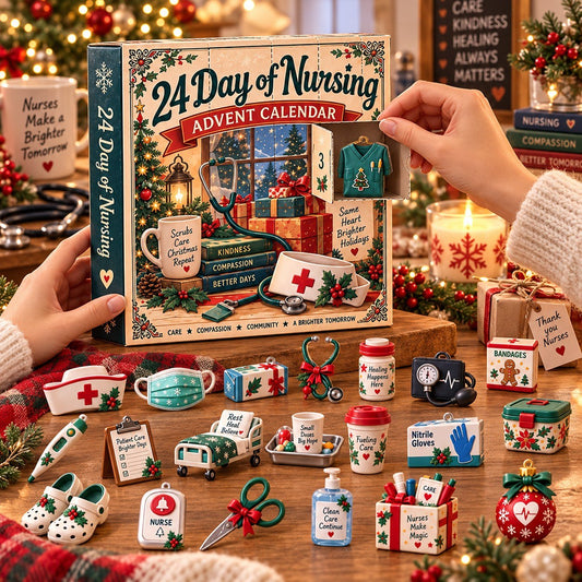 24 Days of Nursing Christmas Advent Calendar 2026 – Nurse-Themed Countdown Calendar, Christmas Gift for Nurses & Healthcare Workers
