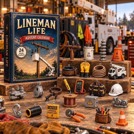Lineman Life Christmas Advent Calendar 2026 – Electric Utility Worker Countdown Calendar, Christmas Gift for Linemen