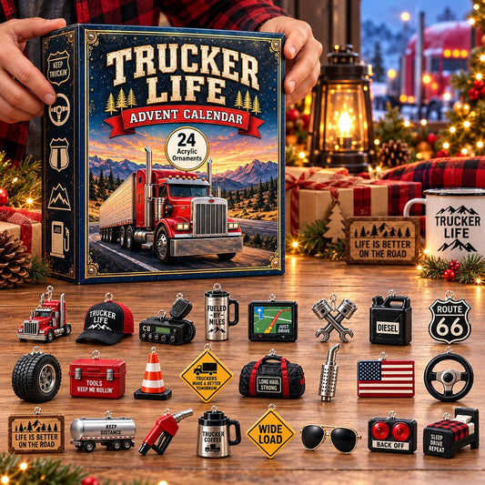 Trucker Life Christmas Advent Calendar 2026 – Semi Truck & Truck Driver Countdown Calendar, Christmas Gift for Truckers