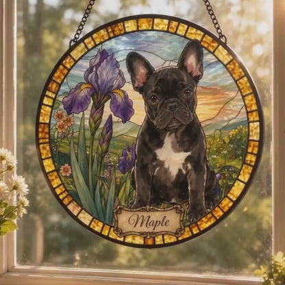 Personalized Pet Memorial Stained Glass Suncatcher – Custom Pet Portrait From Photo, Pet Loss Keepsake Gift