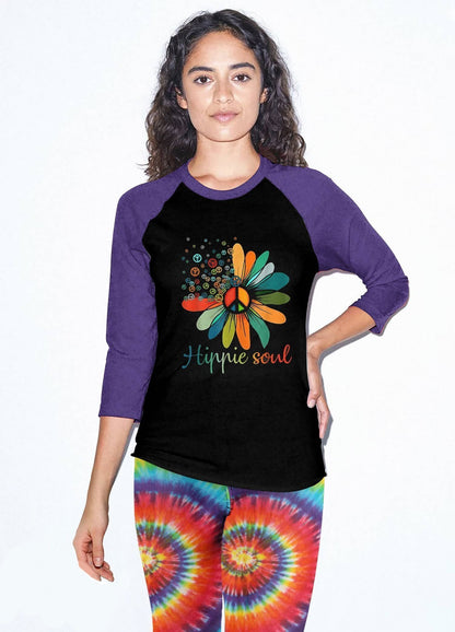 Hippie Set Hippie Soul Tie Dye Pajama Set |Sleepwear Pjs Sets | Raglan Shirt Pants Set