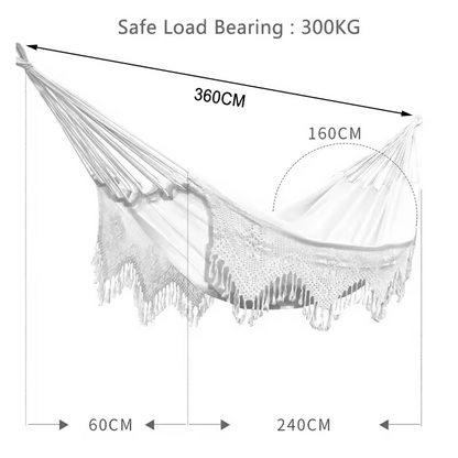 Handwoven Macrame Hammock - 300KG Load Capacity