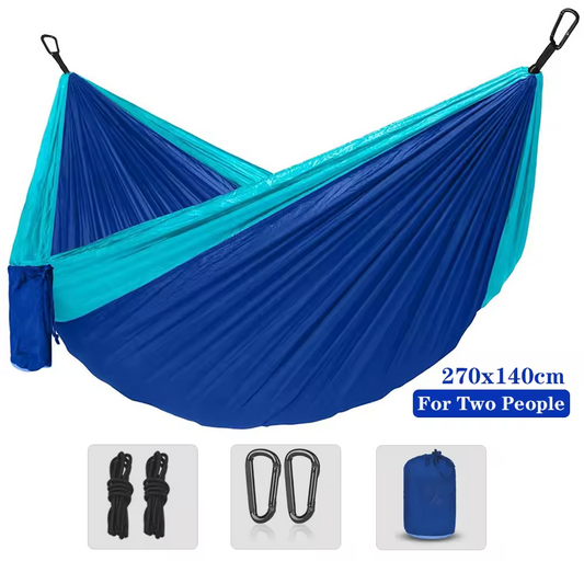 Double Camping Hammock - 270x140cm, Blue