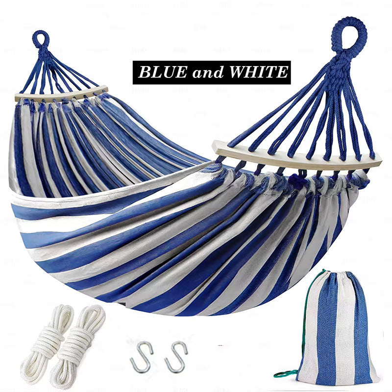 Large Double Hammock - 190x150cm  Durable Ropes, Perfect for Camping & Backyard Relaxation