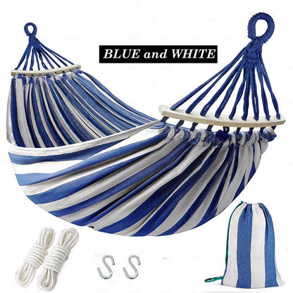 Large Double Hammock - 190x150cm  Durable Ropes, Perfect for Camping & Backyard Relaxation