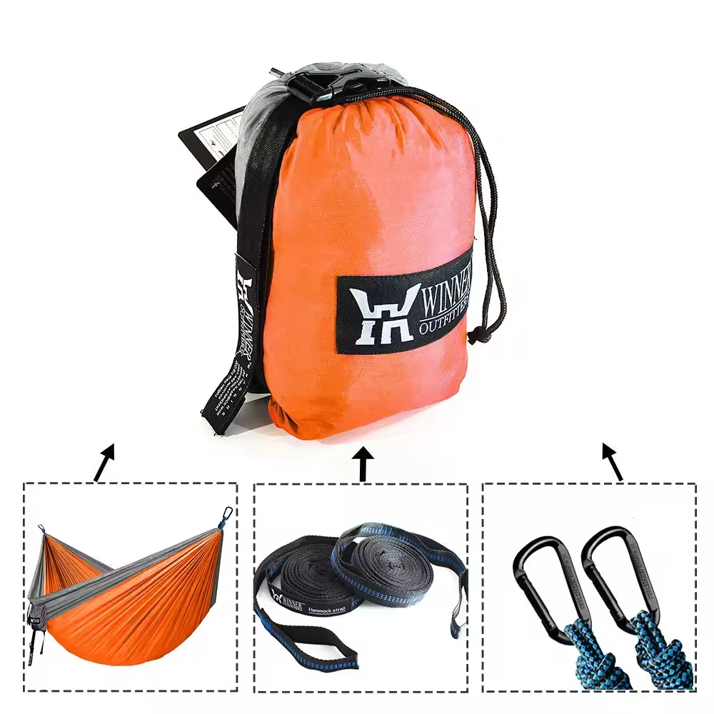 Heavy-Duty Camping Hammock with Straps & Carabiners