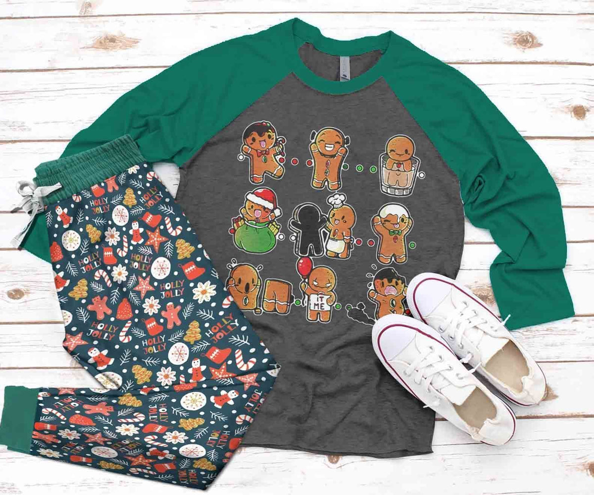Baking Teal Best Pajama Set |Sleepwear Pjs Sets | Raglan Shirt Pants Set