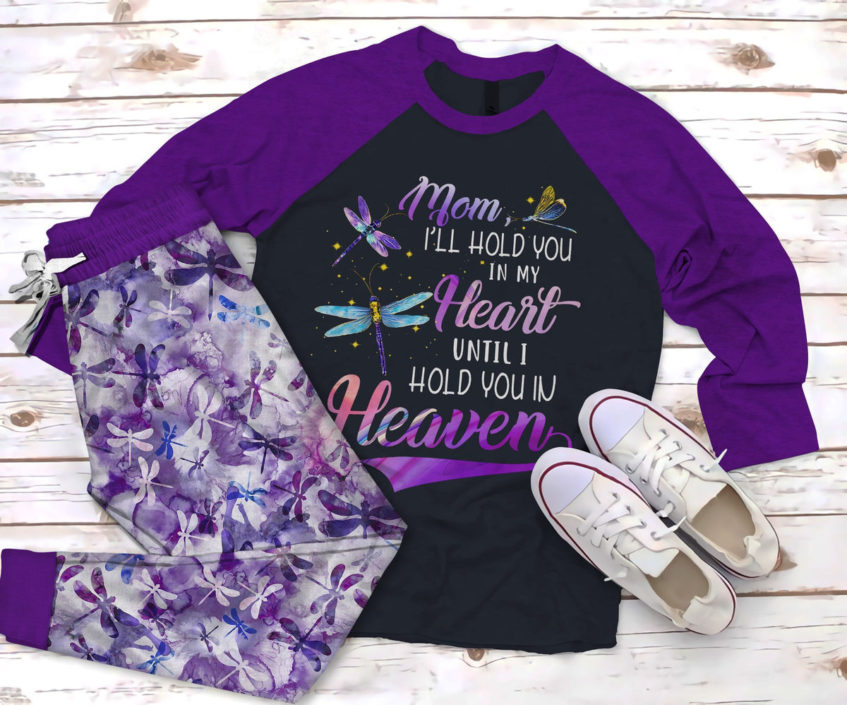 Dragonfly Purple Purple Nice Pajama Set |Sleepwear Pjs Sets | Raglan Shirt Pants Set