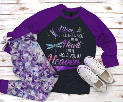 Dragonfly Purple Purple Nice Pajama Set |Sleepwear Pjs Sets | Raglan Shirt Pants Set