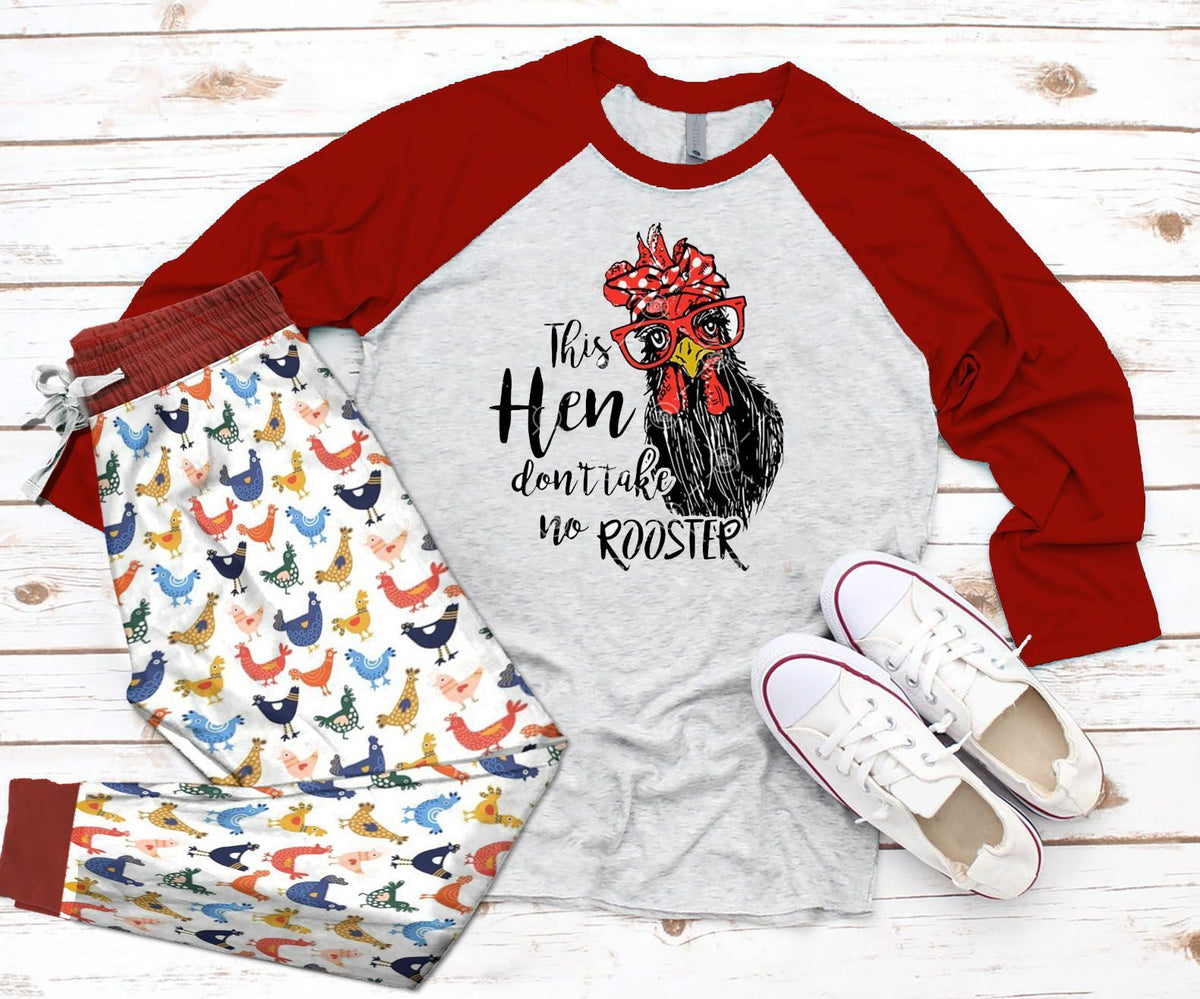 Chicken Set This Hen Pajama Set |Sleepwear Pjs Sets | Raglan Shirt Pants Set